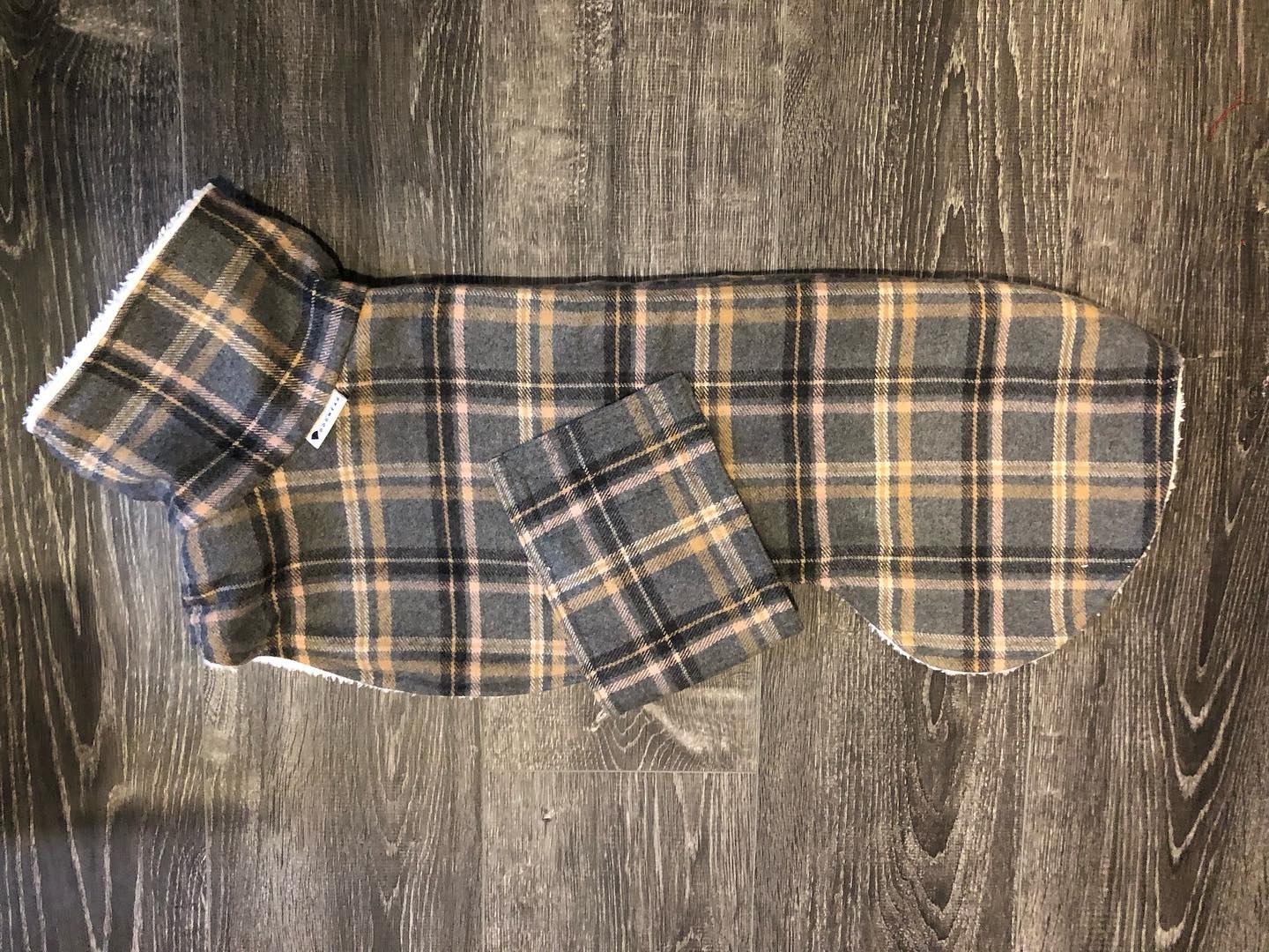 Tartan Grau-Apricot